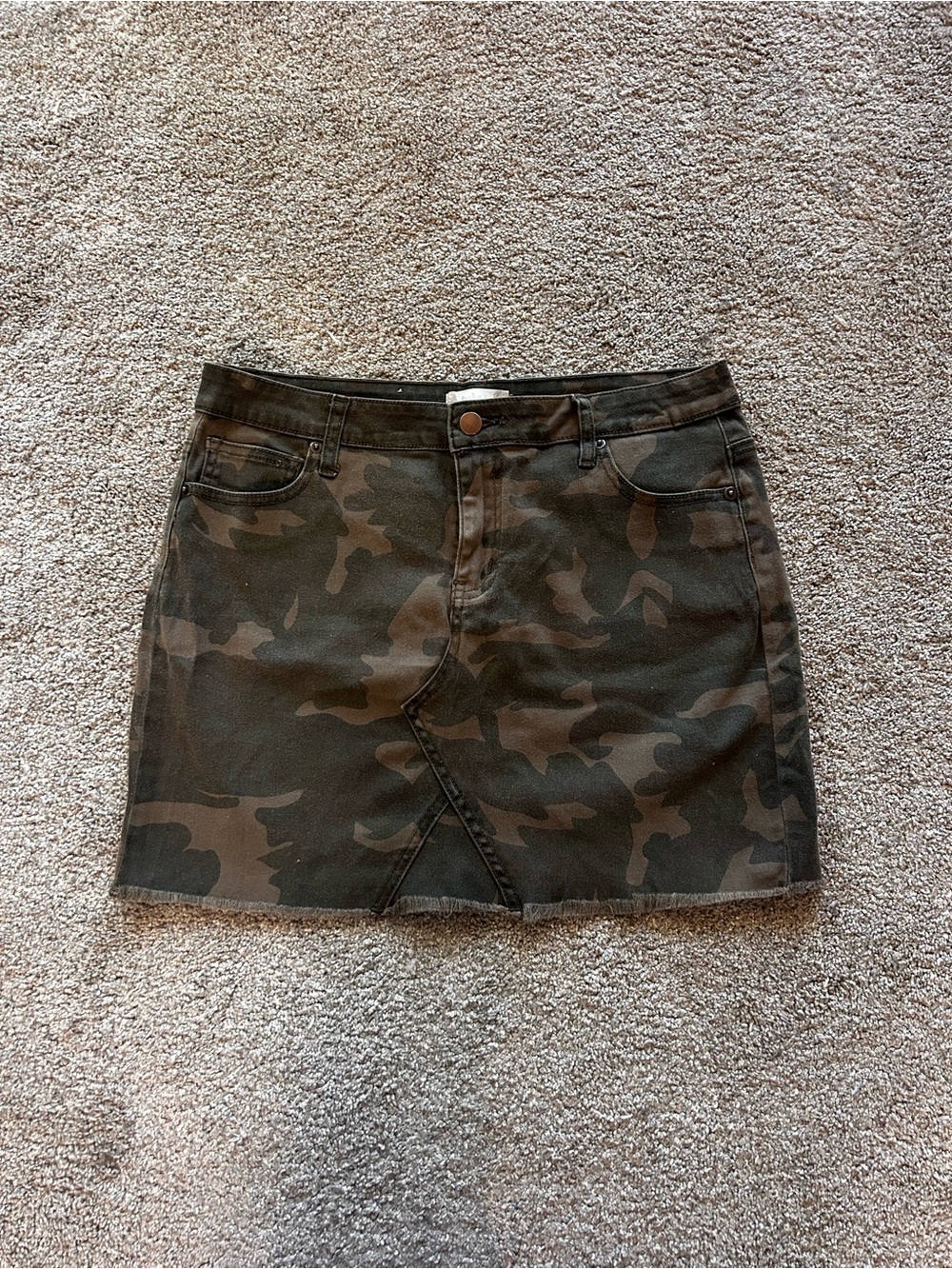 Camo Denim Mini Skirt size medium